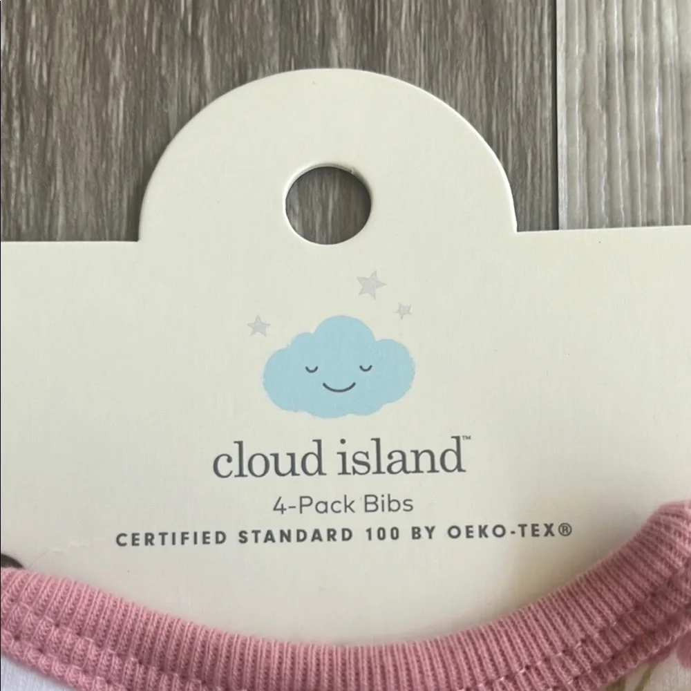 Cloud Island Pink and Cream Baby Bib Set